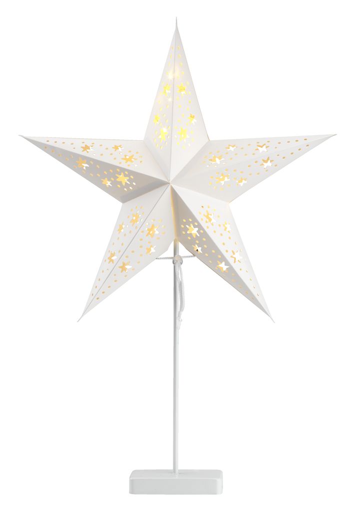 Novogodišnja zvijezda GULDTOP Š43xV66cm bijela sa LED