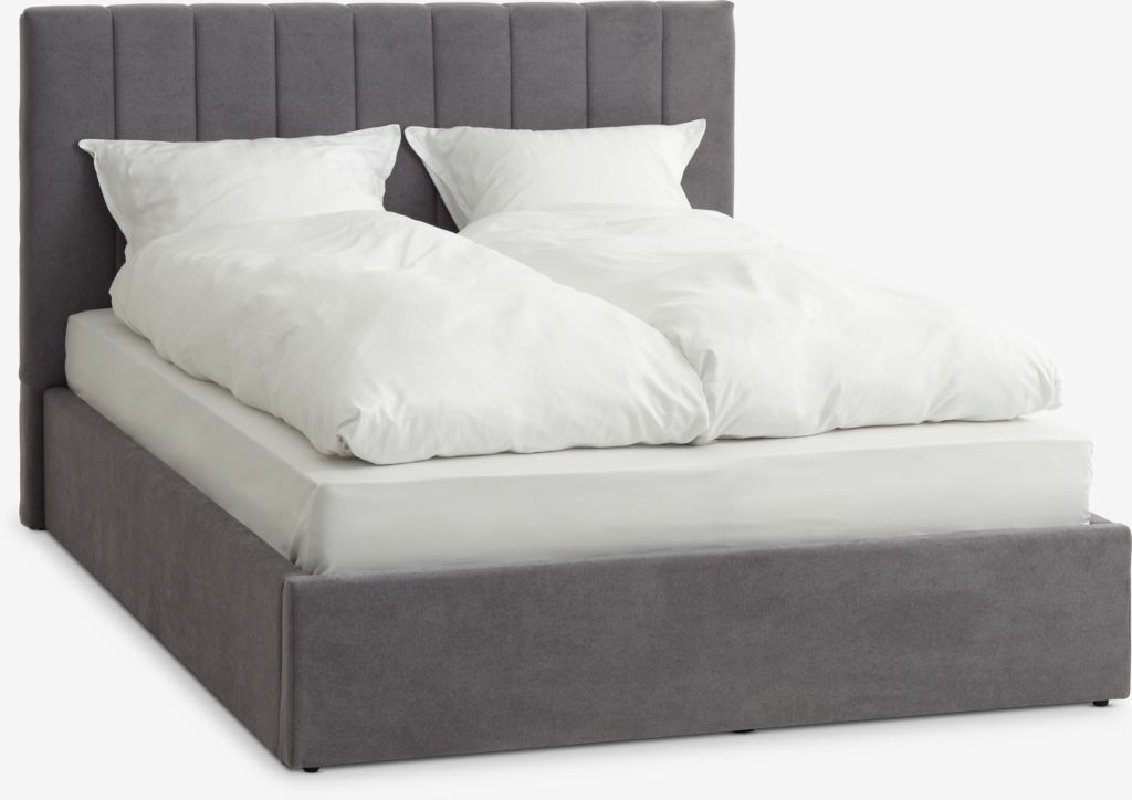 Ram kreveta HASLEV 140x200 cm tamno siva