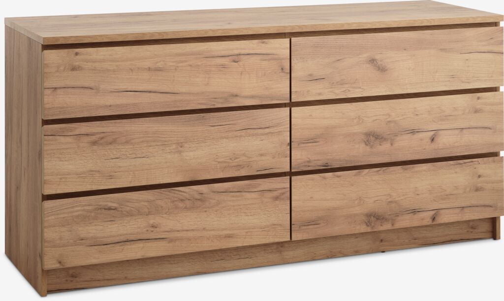 Komoda LIMFJORDEN 3+3 fioke boja hrasta