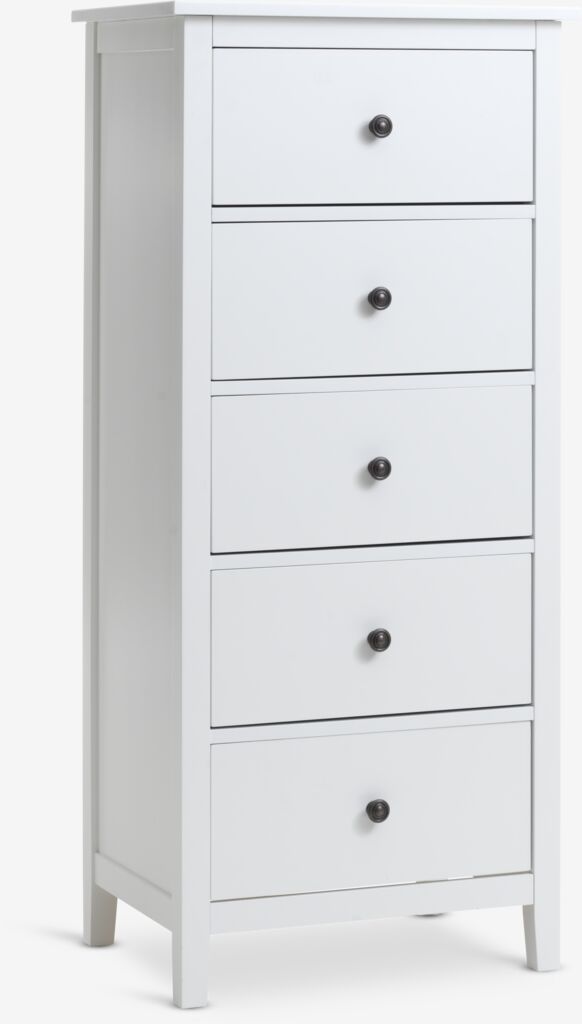 Komoda NORDBY 5 fioka bijela