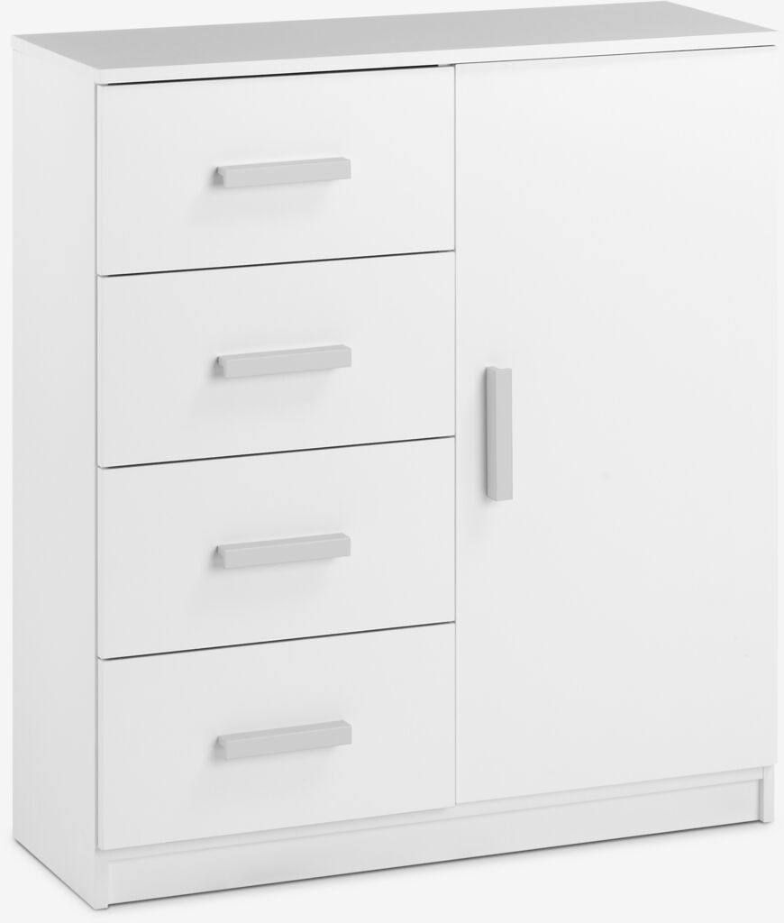 Komoda TAPDRUP 4 fioke 1 vrata bijela