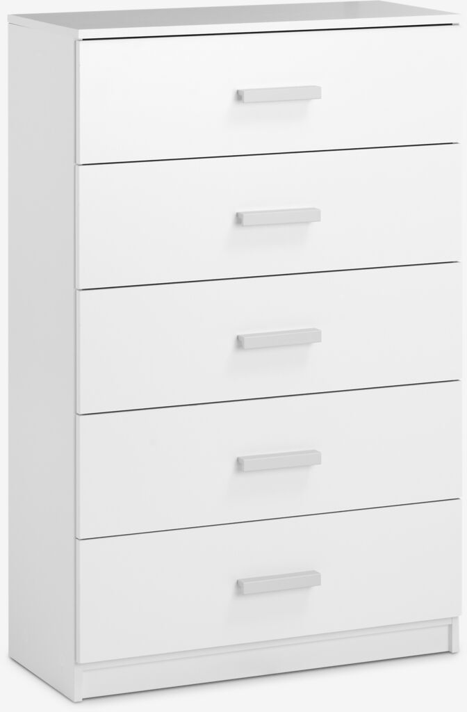Komoda TAPDRUP 5 fioka siroka bijela
