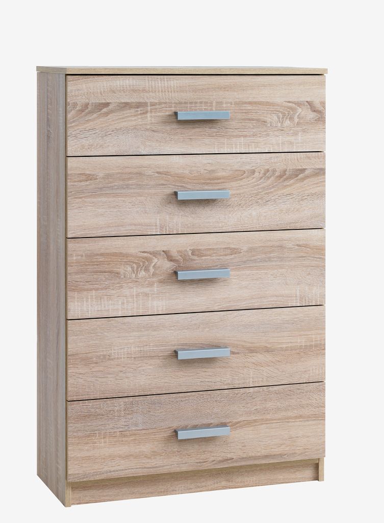 Komoda TAPDRUP 5 fioka siroka hrast