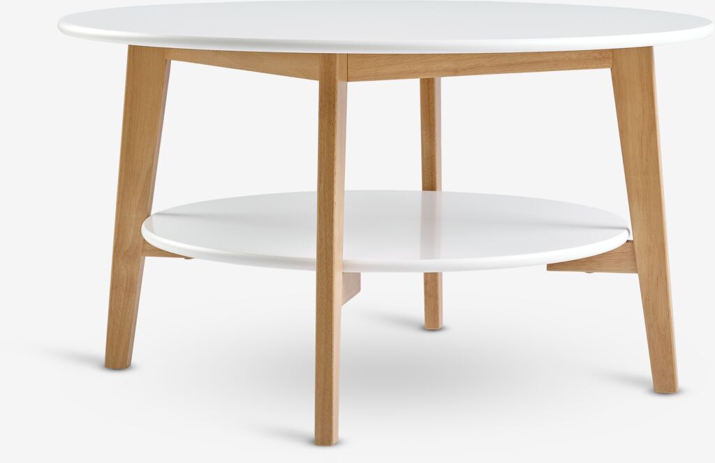 Stočić JEGIND Ø80 cm bijela/natur