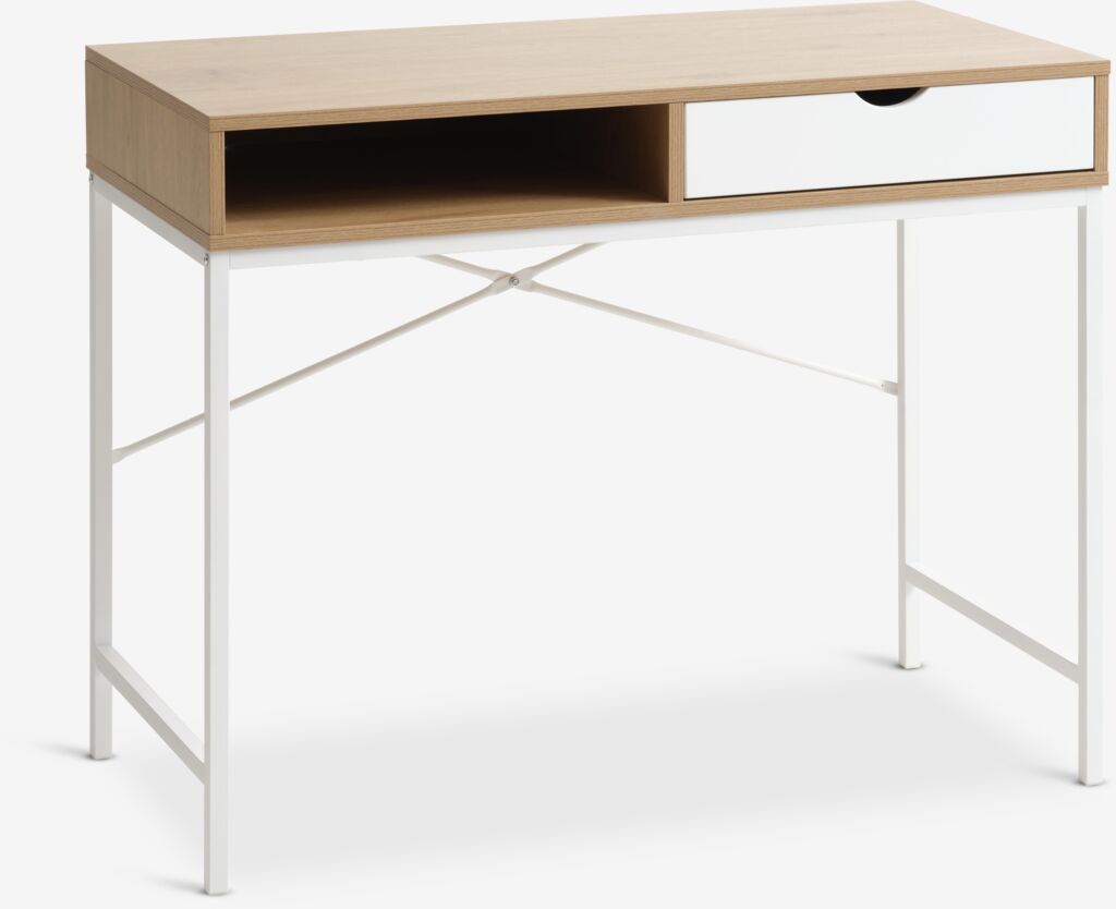 Radni sto TRAPPEDAL 48x95 cm hrast/bijela