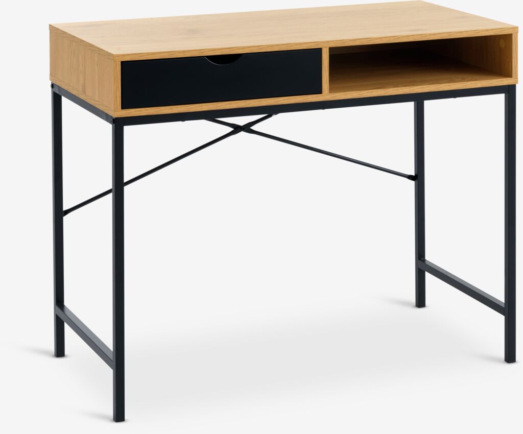 Radni sto TRAPPEDAL 48x95 cm hrast/crna