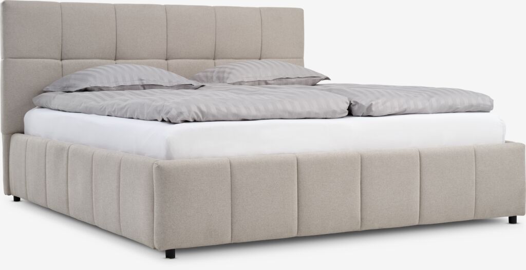 Ram kreveta VEMMELEV 160x200 bež tkanina