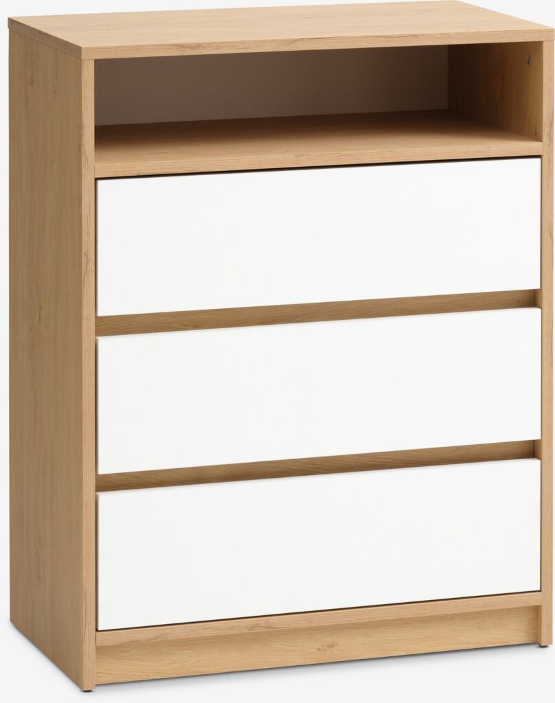 Komoda BILLUND 3 fioke bijela/hrast