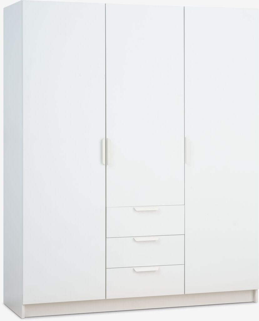 Ormar JENSLEV 144x176 3 vrata 3 fioke bijela