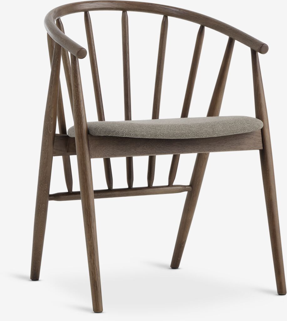 Trpezarijska stolica LYKSBORG tamni hrast/tamni pesak tkan