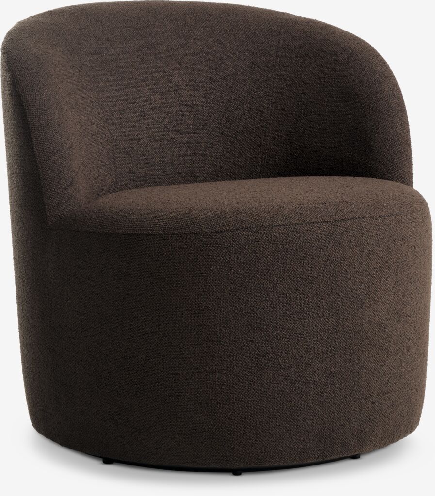 Lounge stolica ANDRUP rotirajuća tamno braon tkanina